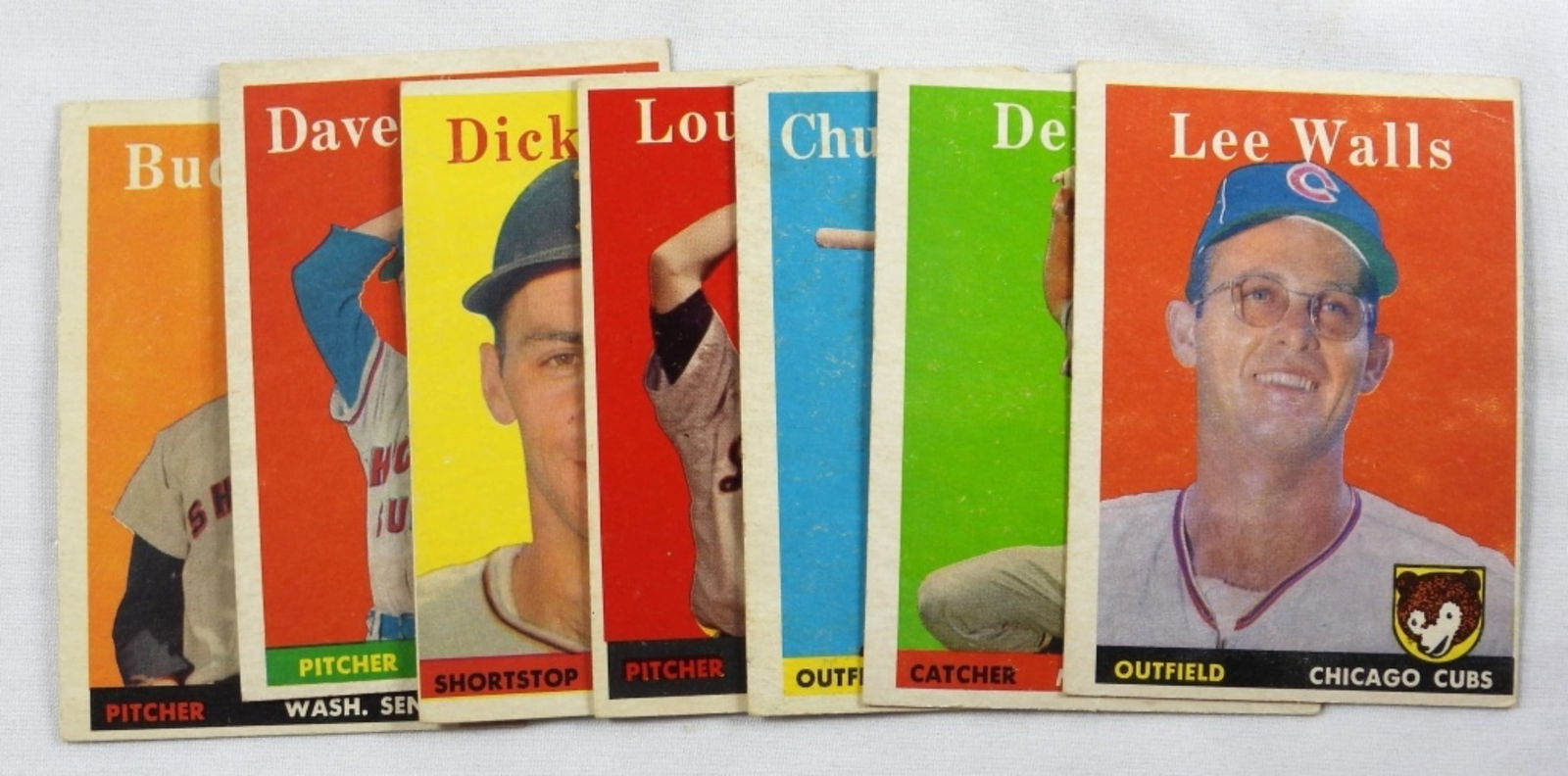 (7) 1958 TOPPS Baseball Cards (1 of 2)