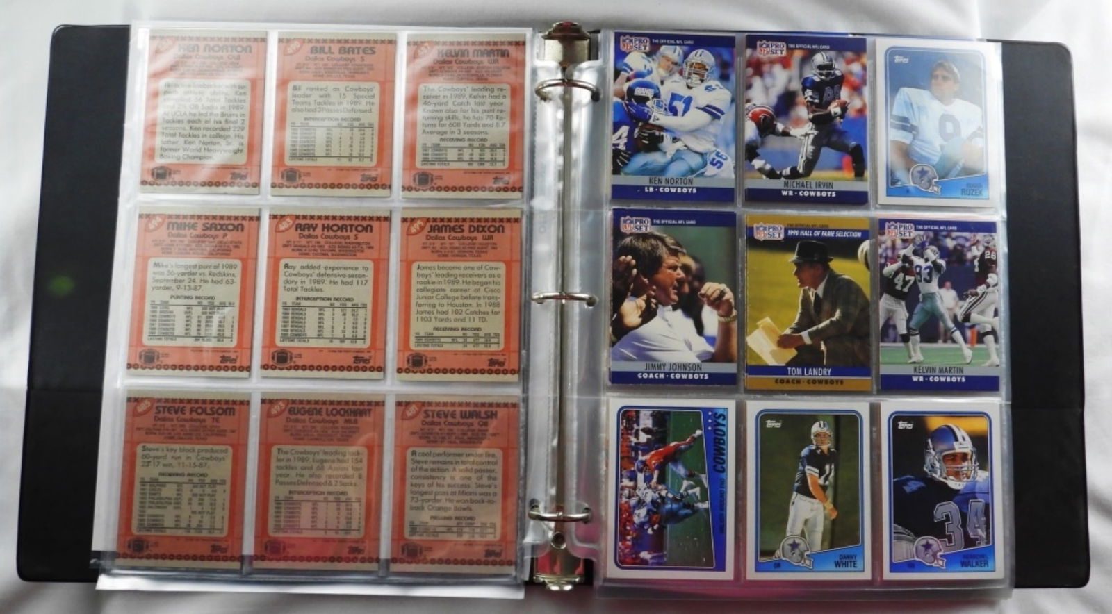 Binder Of Dallas Cowboys Cards: Mixed years can have duplicates, and conditions may vary.