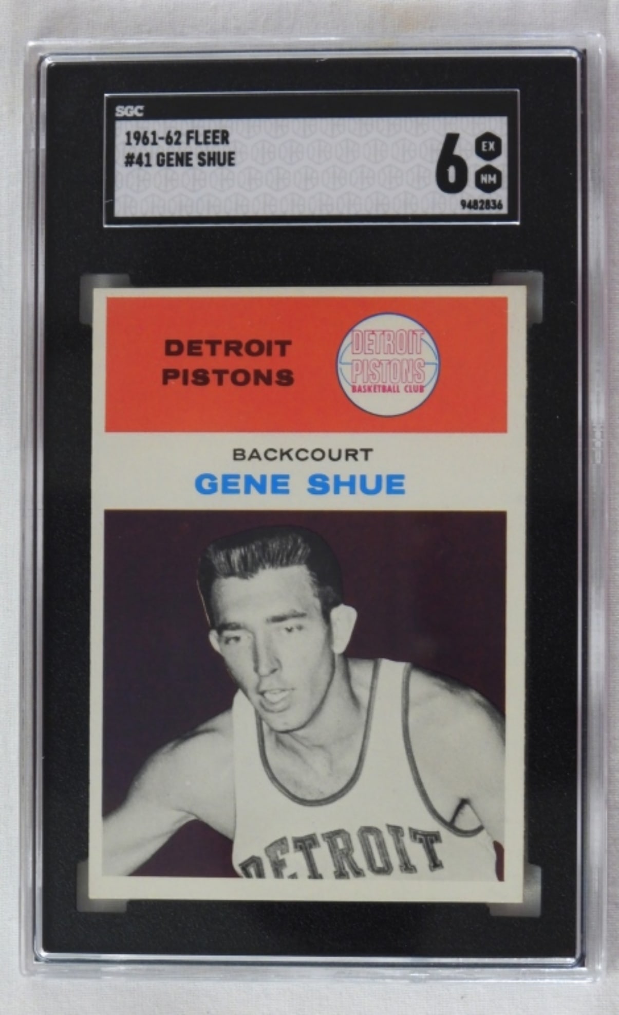 Graded Fleer #41 Gene Shue Basketball Card: SGC Graded 6 EX NM
