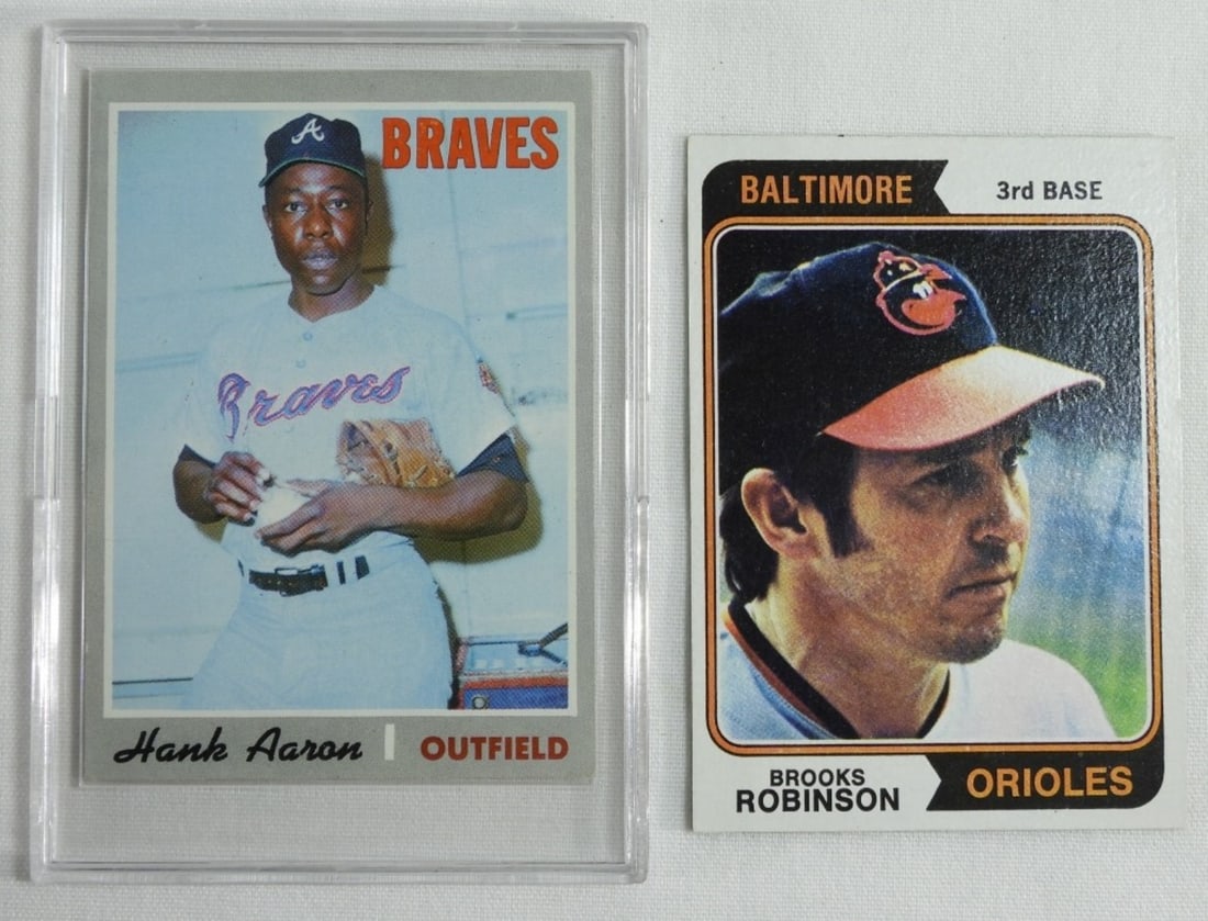 (2) Baseball Cards VG: 1) Brooks Robinson #160. 2) Hank Aaron #500