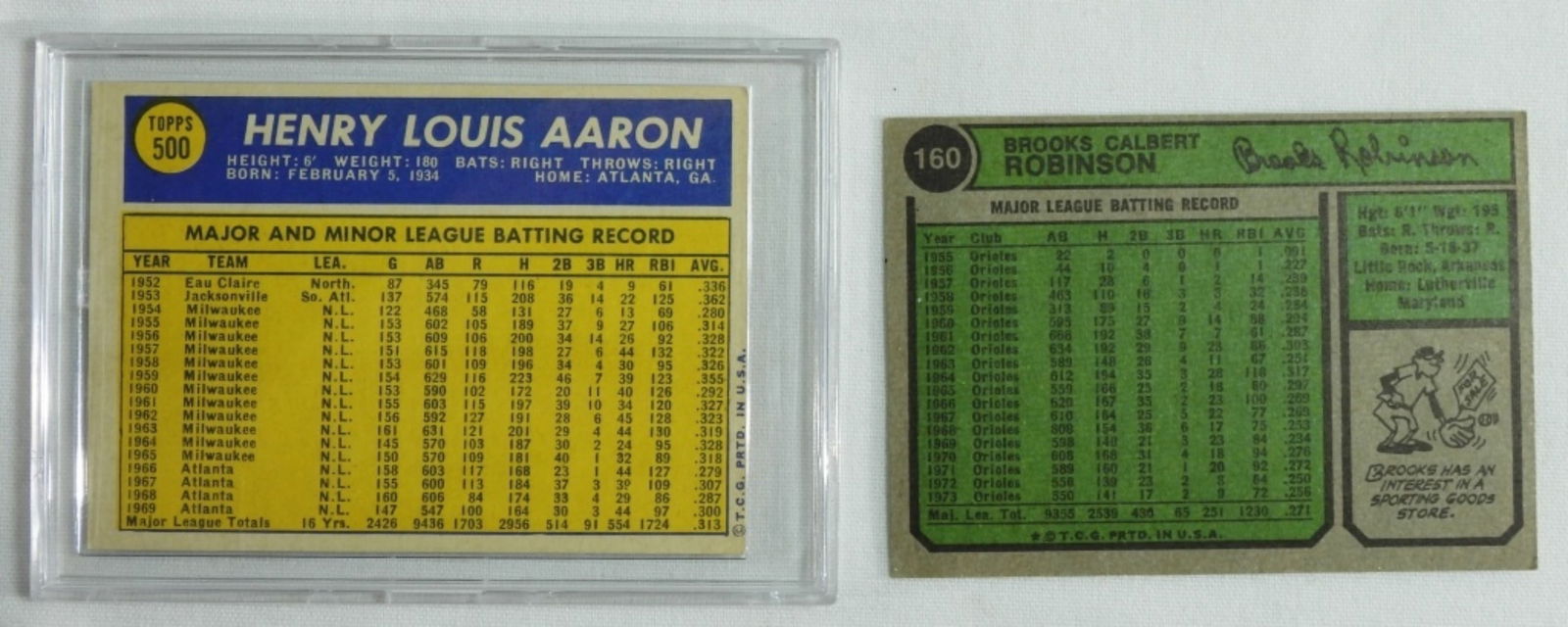 (2) Baseball Cards VG - 2