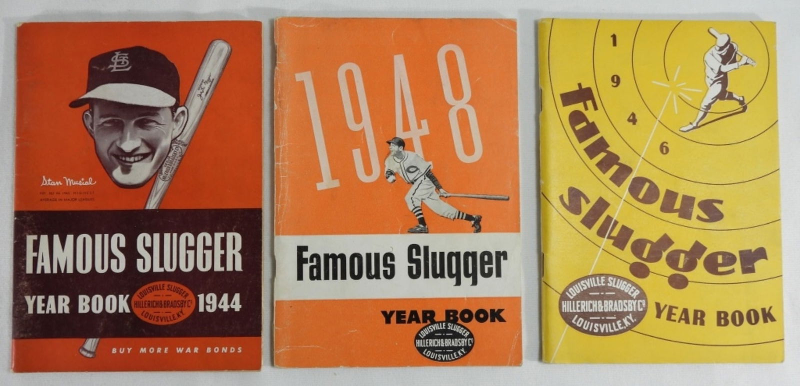 (3) 1940's Famous Slugger Yearbooks: 1944, 1946, & 1948