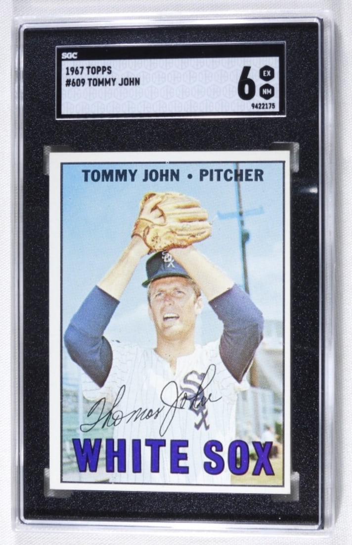 1967 TOPPS Tommy John #609: EX Near Mint 6, graded by SGC
