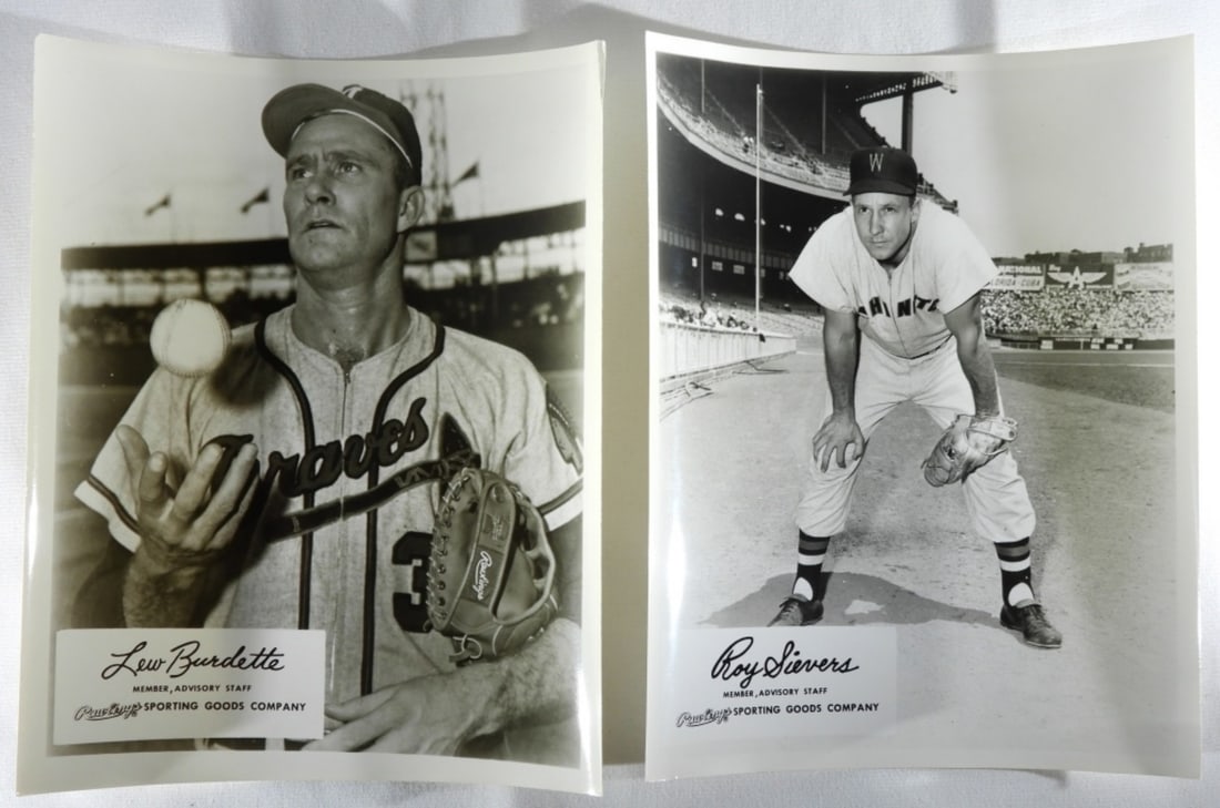 Lew Burdette & Roy Sievers Staff Photo 1960: Both in very good condition, black and white.