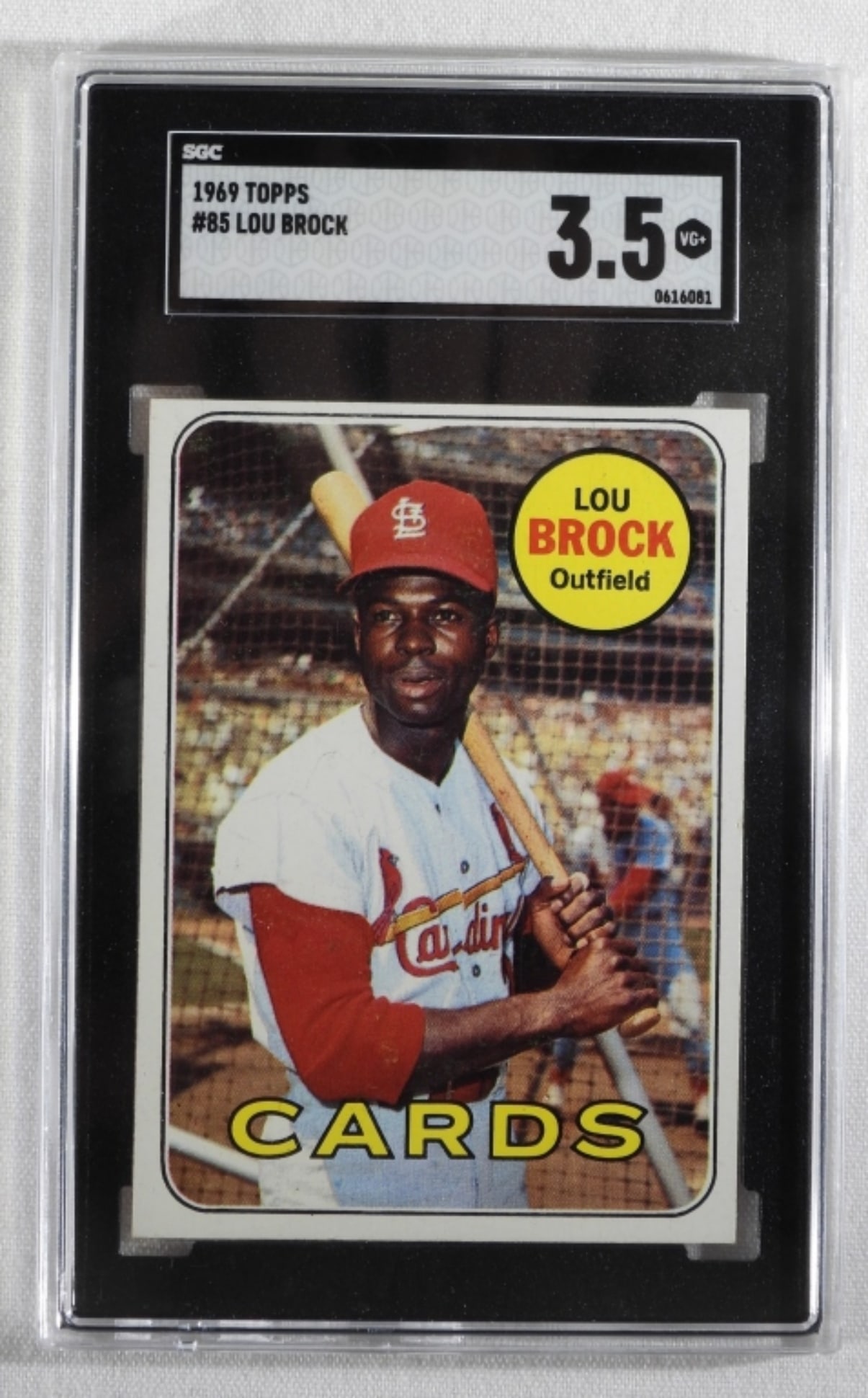 SGC 1969 TOPPS #85 Lou Brock: Graded 3.5 VG+