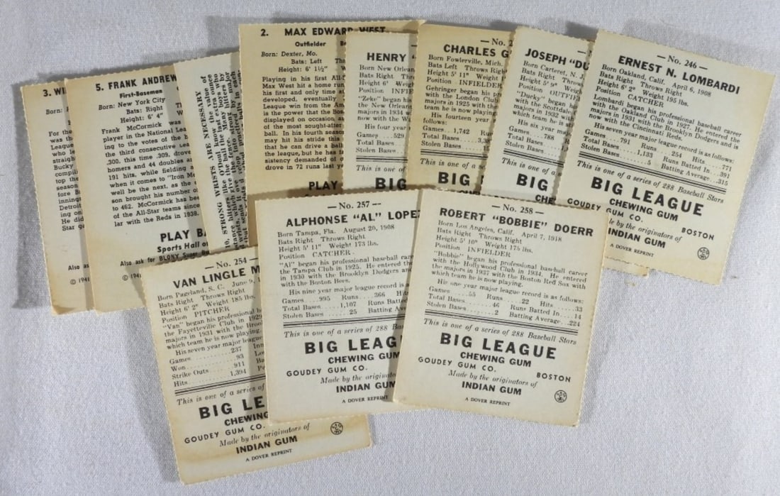 (11) Bubble Gum Baseball Cards - 2