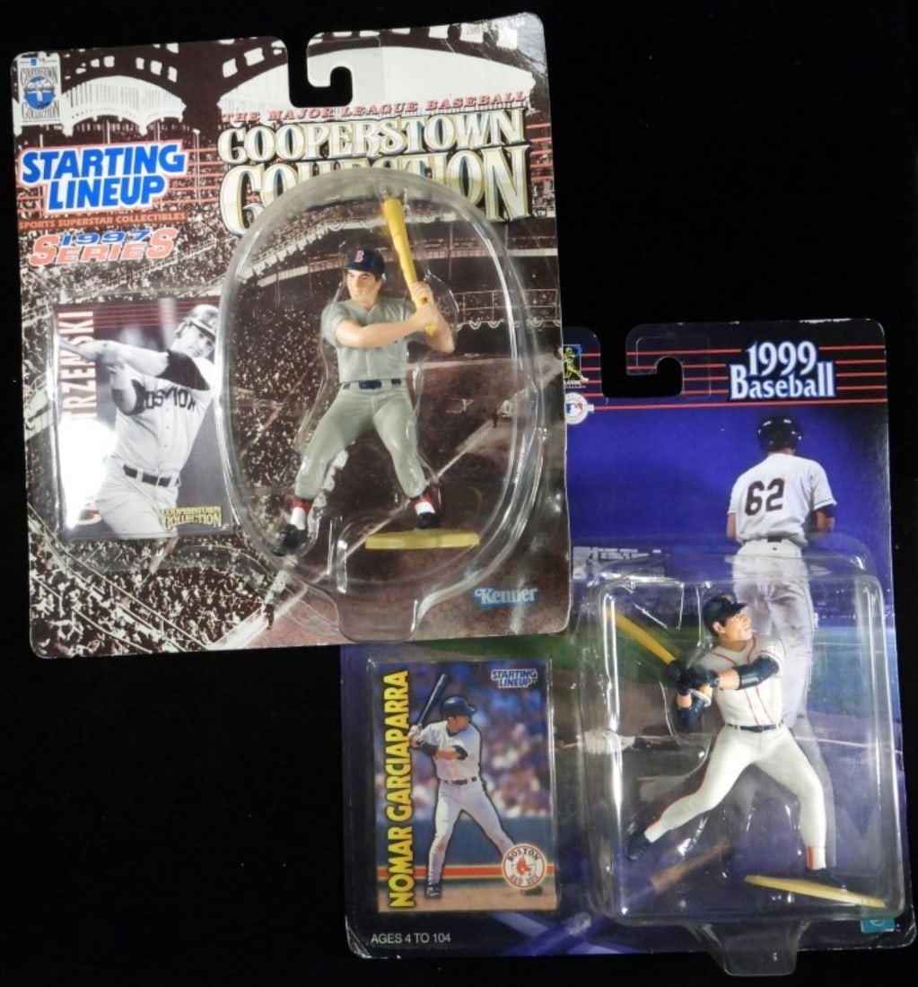 (2) Starting Lineup Superstar Collectibles G-VG: 1) Carl Yastrzemski 1997. 2) Norman Garciaparra 1999