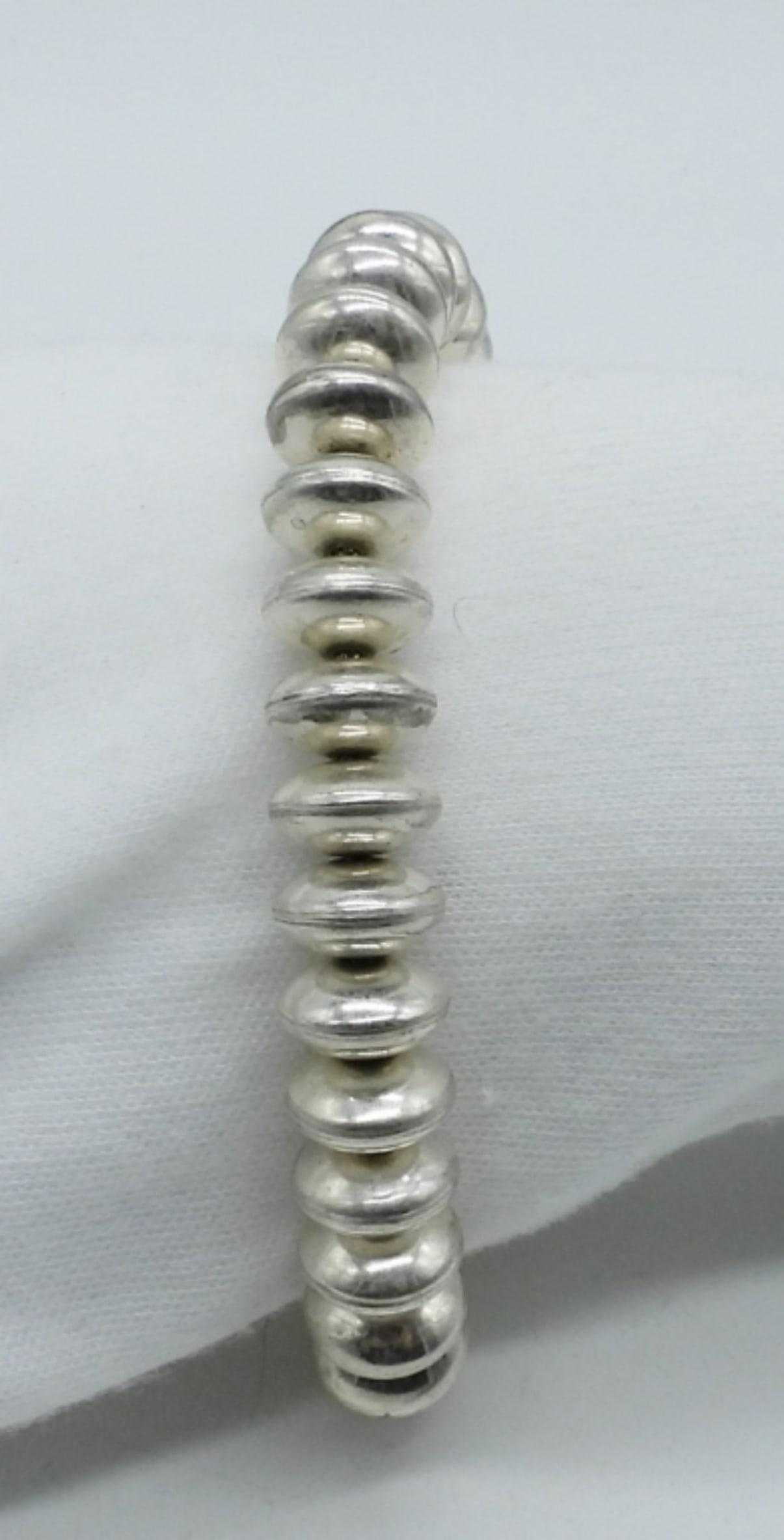 Sterling Beaded Bracelet: Sterling beaded bracelet, 8" long. (18.1 dwt)