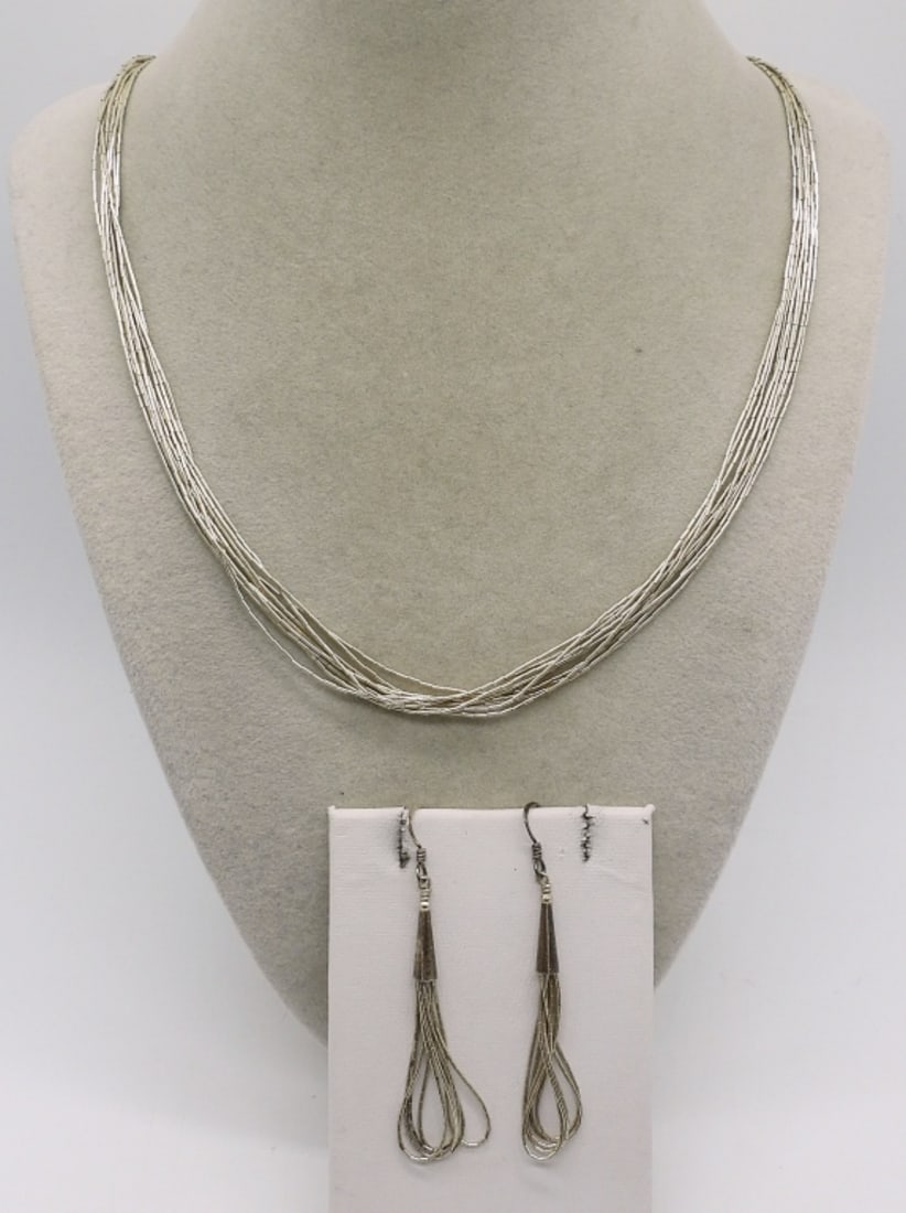 Liquid Sterling Necklace & Earrings (1 of 2)
