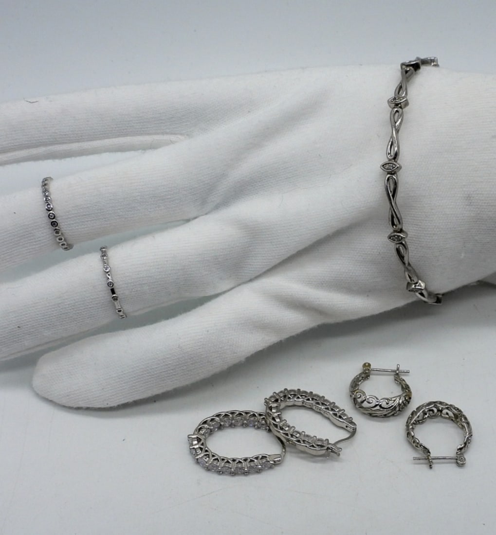 Petite Sterling Bracelet, Rings & Earrings (1 of 3)