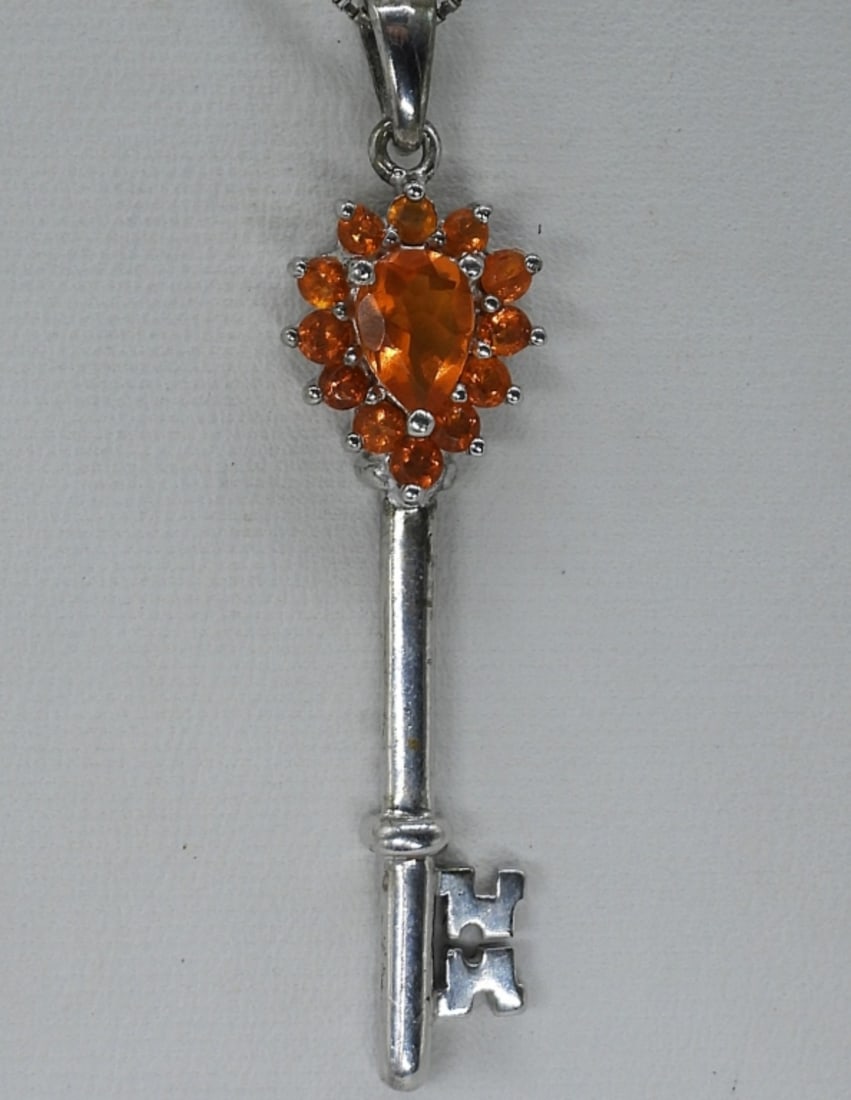 3 Sterling Skeleton Key Necklaces - 2