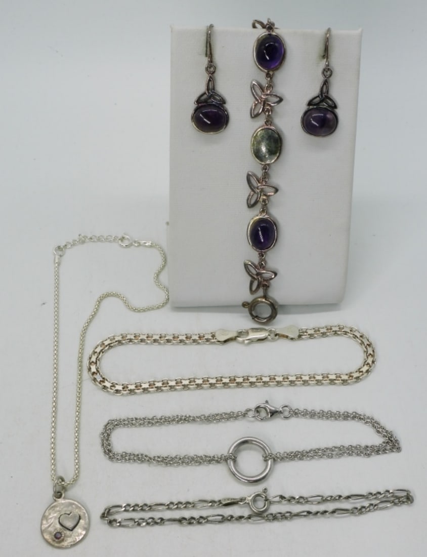 5 Sterling Bracelets & Matching Earrings (1 of 2)