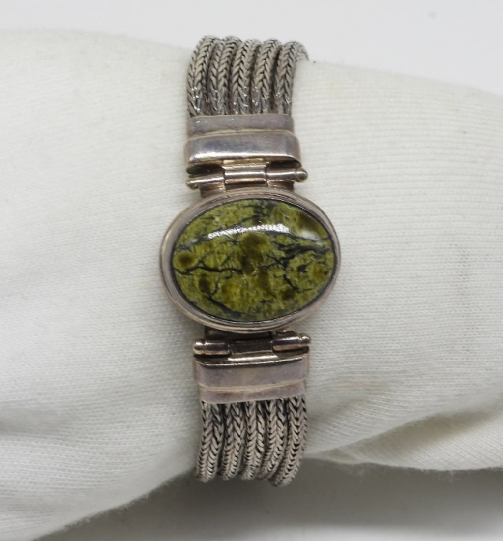 Dragon Blood Jasper 925 Bracelet (1 of 2)