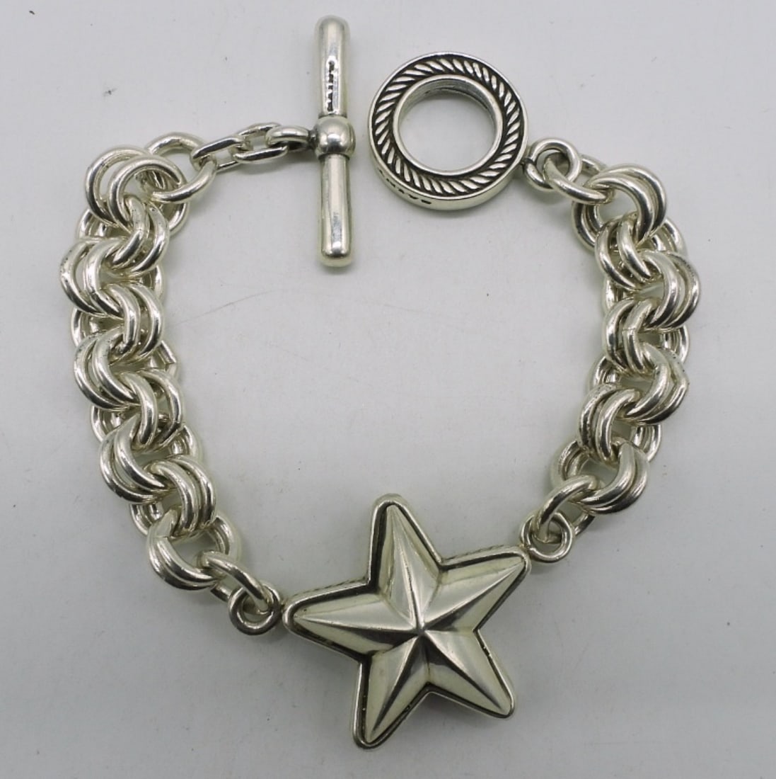 Heavy Sterling Star, Toggle Clasp Bracelet (1 of 2)