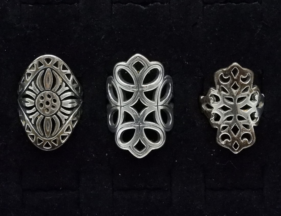 3 Sterling Fashion Rings (1 of 2)