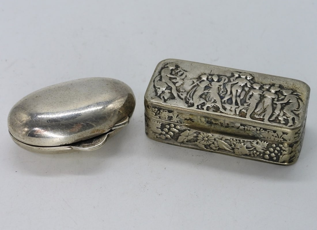 2 Small Trinket Boxes - 800 Silver (1 of 4)