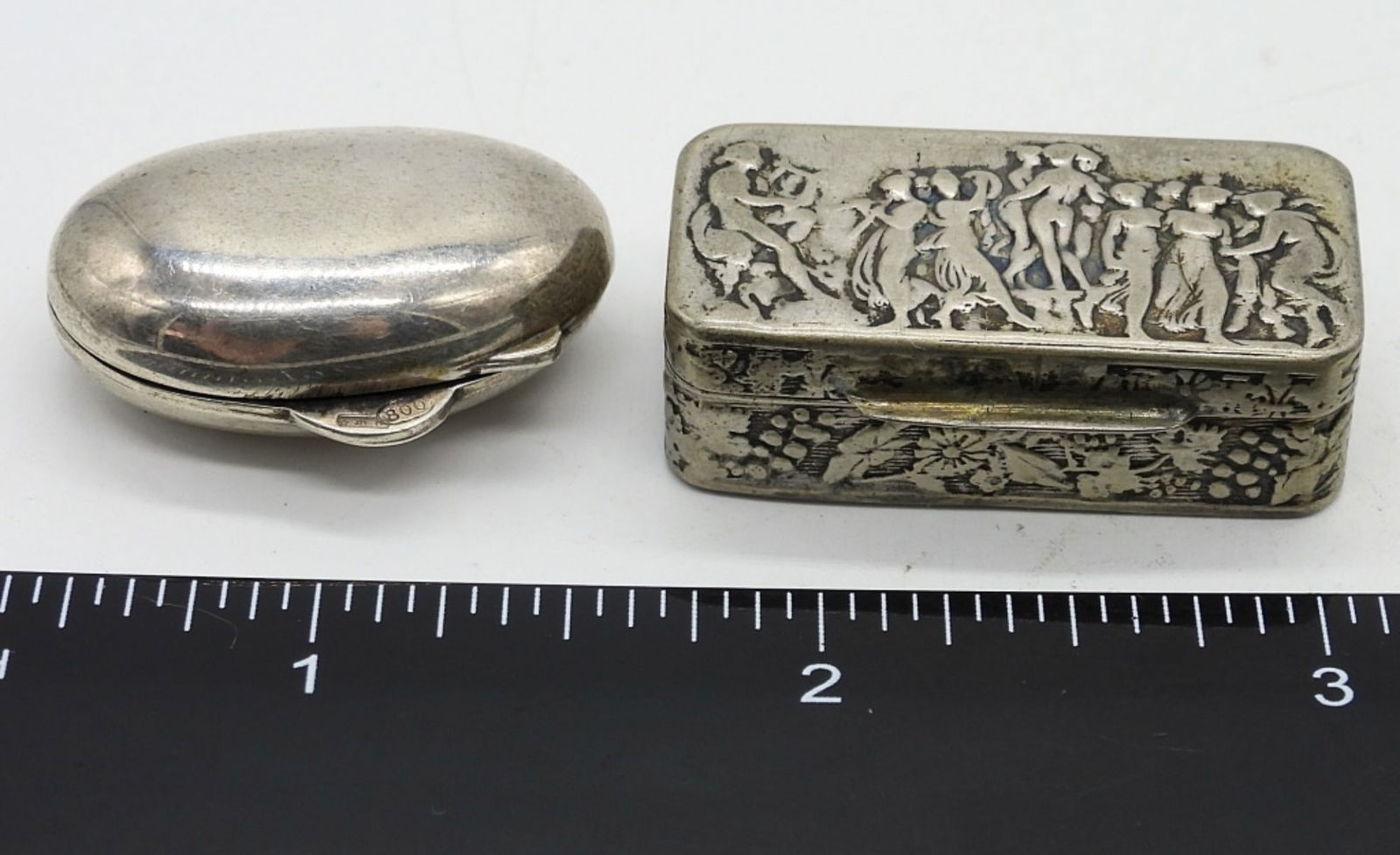 2 Small Trinket Boxes - 800 Silver - 2