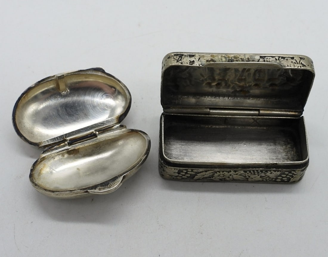 2 Small Trinket Boxes - 800 Silver - 3