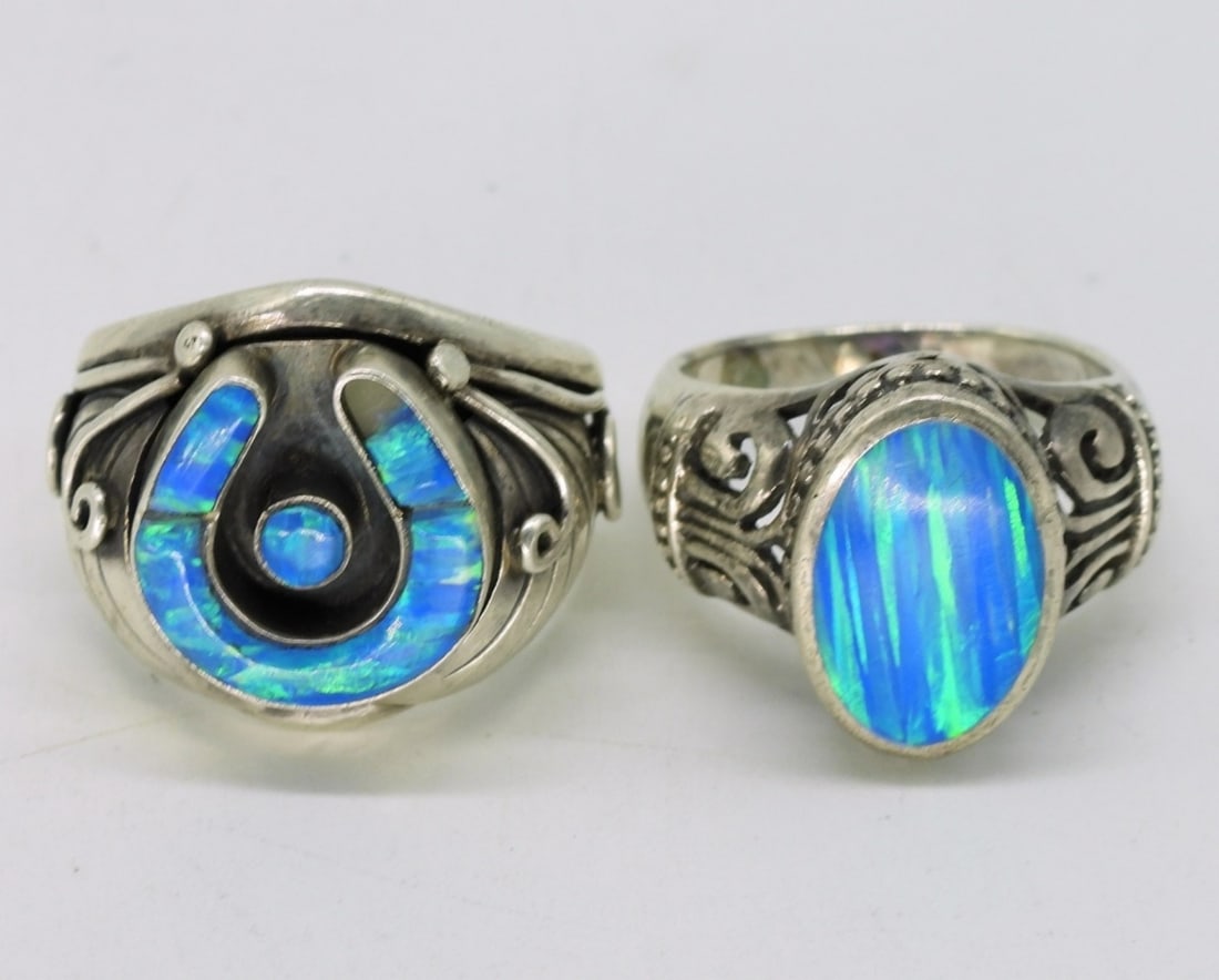 Two Gorgeous Opal Sterling Rings (1 of 3)