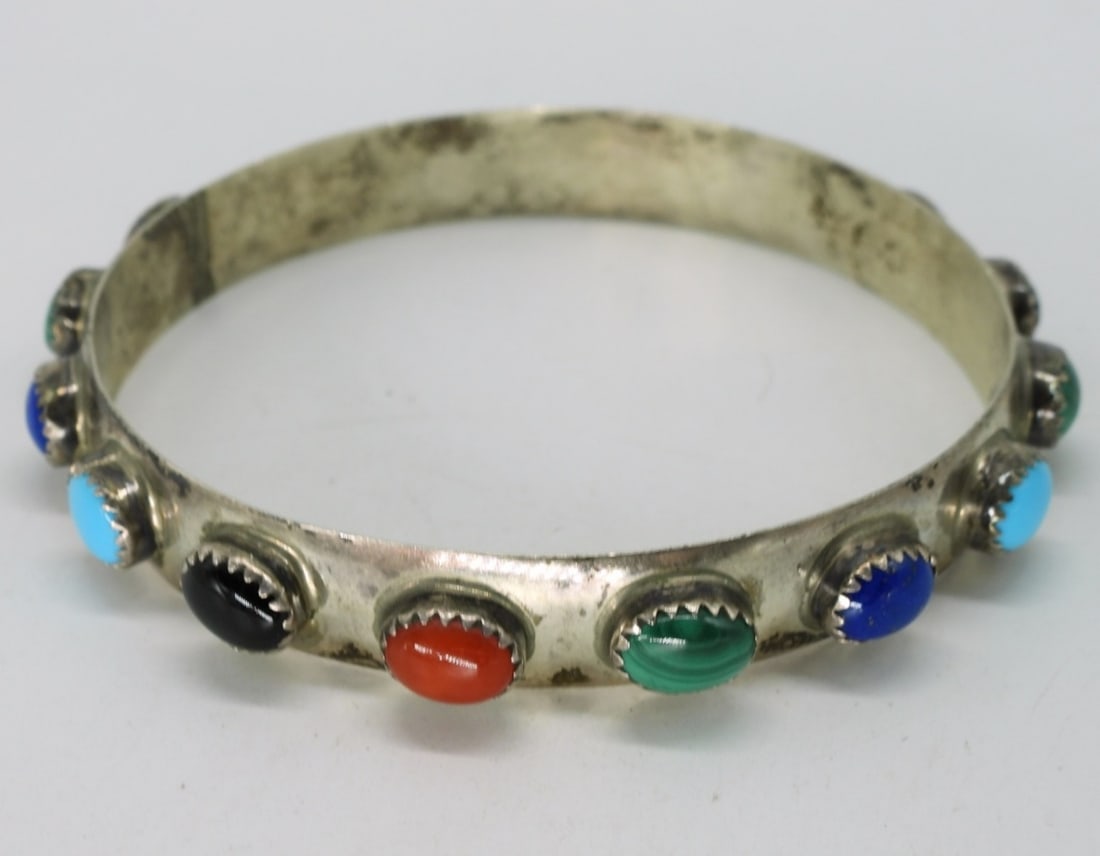 Southwest Style Gemstone Bangle - 3