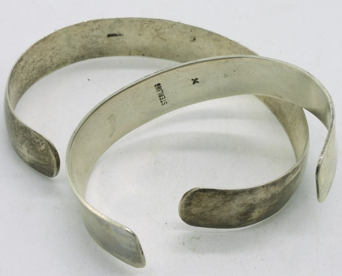 Two Vintage Sterling Cuff Bracelets - 2
