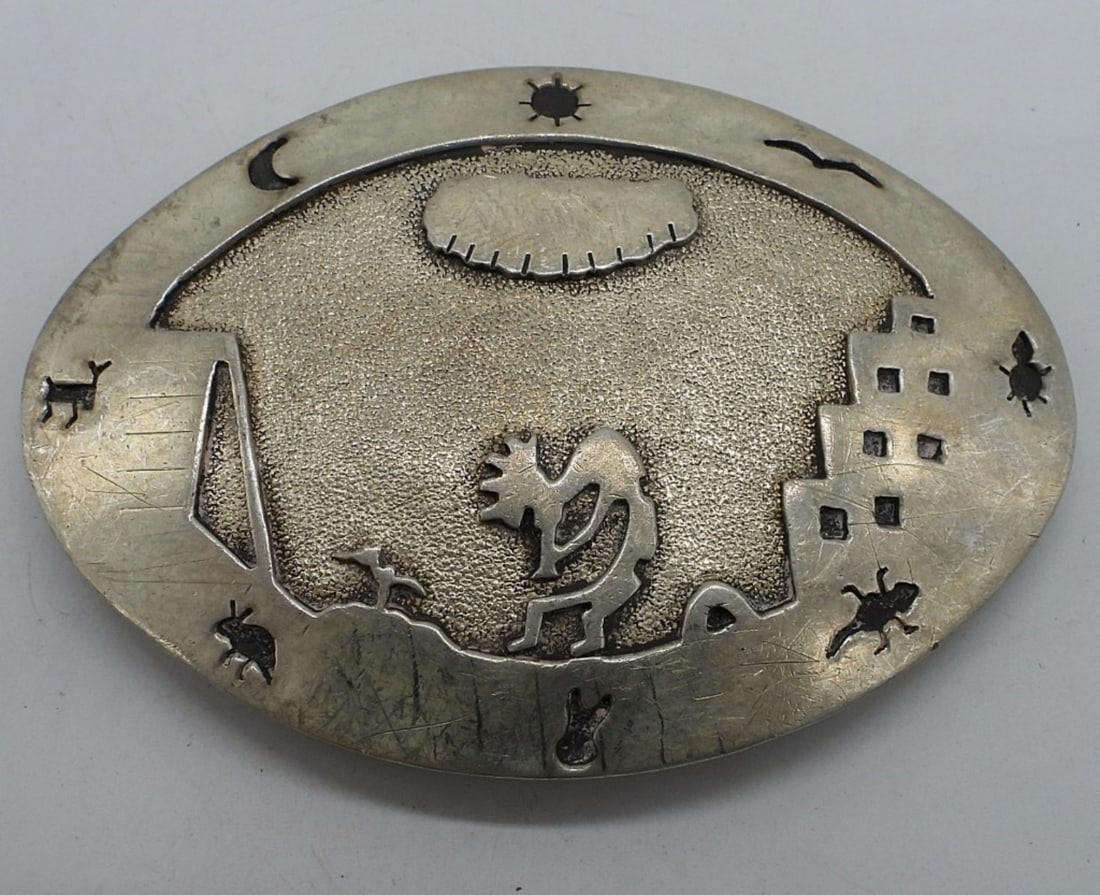 Native American 925 Kokopelli Belt Buckle (1 of 3)