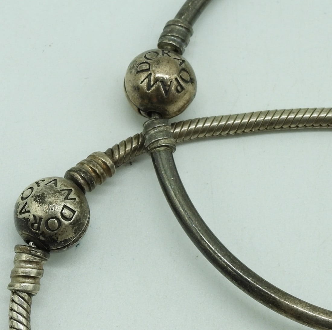 Two Sterling Pandora Charm Bracelets - 2