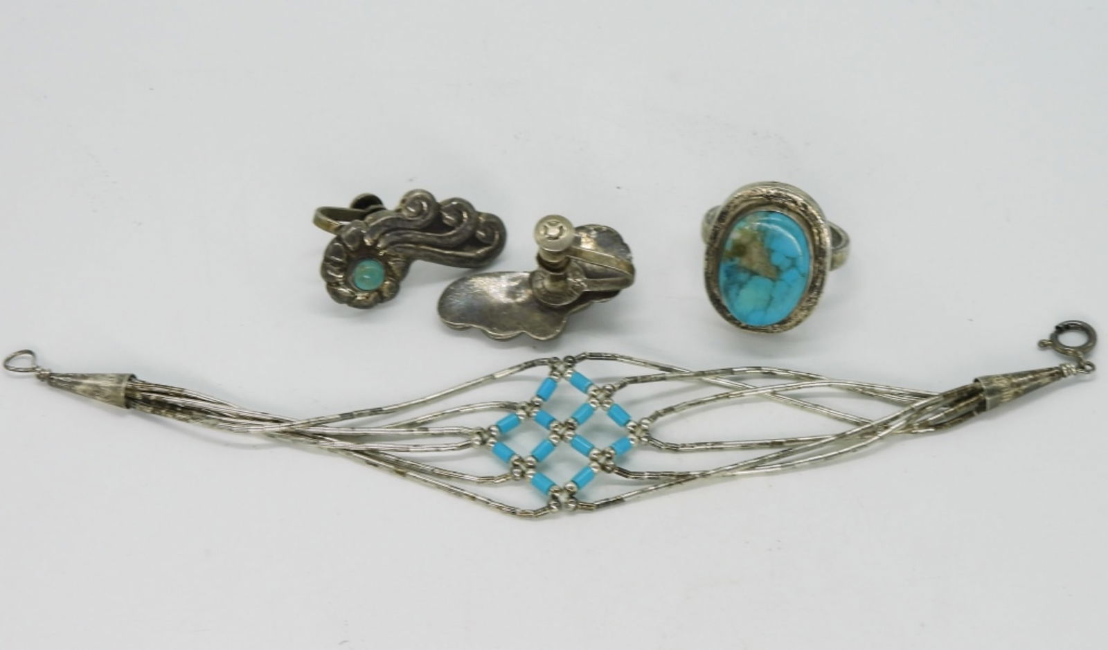 Turquoise Vintage Earrings, Ring & Bracelet (1 of 2)