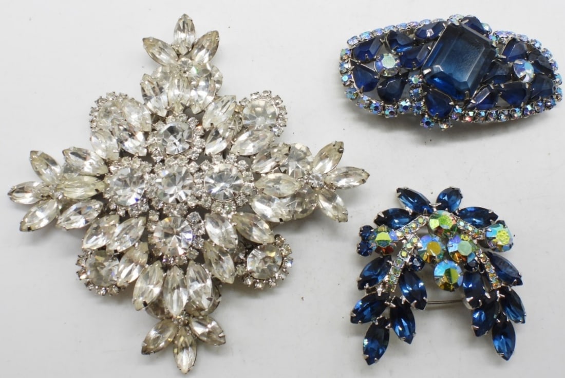 (3) Large Brooches: Bid With Us Today