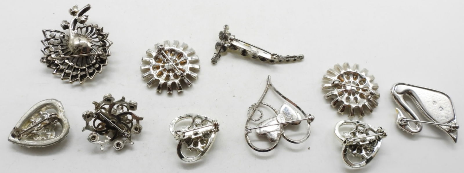 (10)Silver Tone Brooches - 2