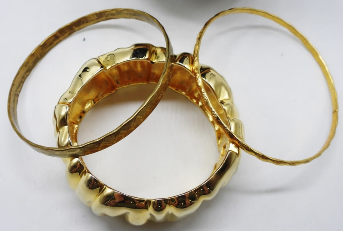 (6) Gold-Tone Bracelets - 4