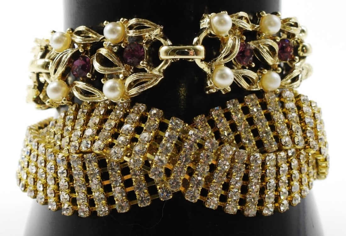 (7) Gold-Tone Clasp Bracelets - 3