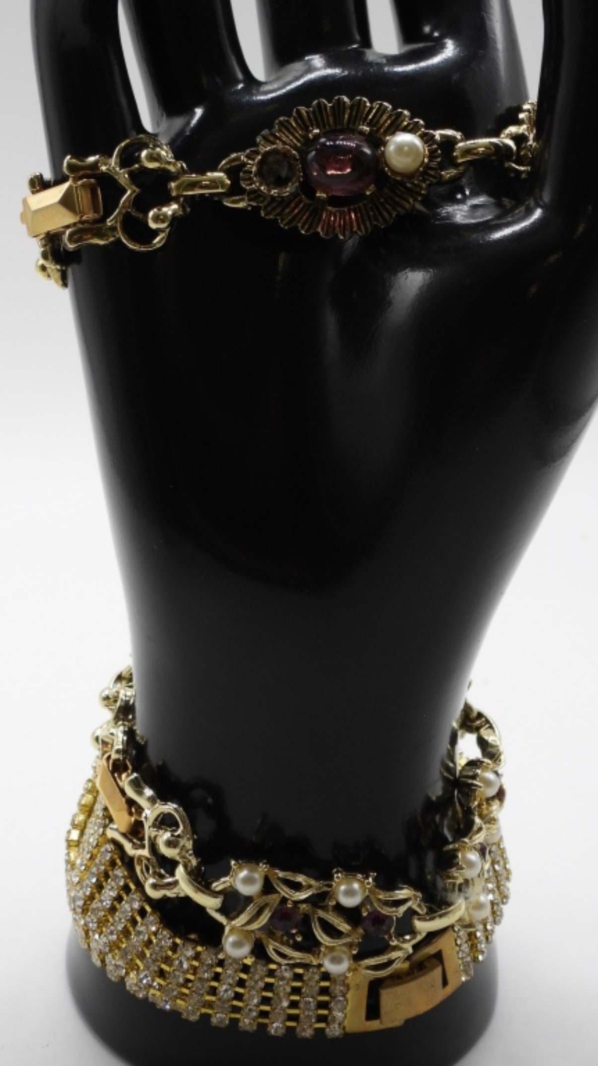 (7) Gold-Tone Clasp Bracelets - 4