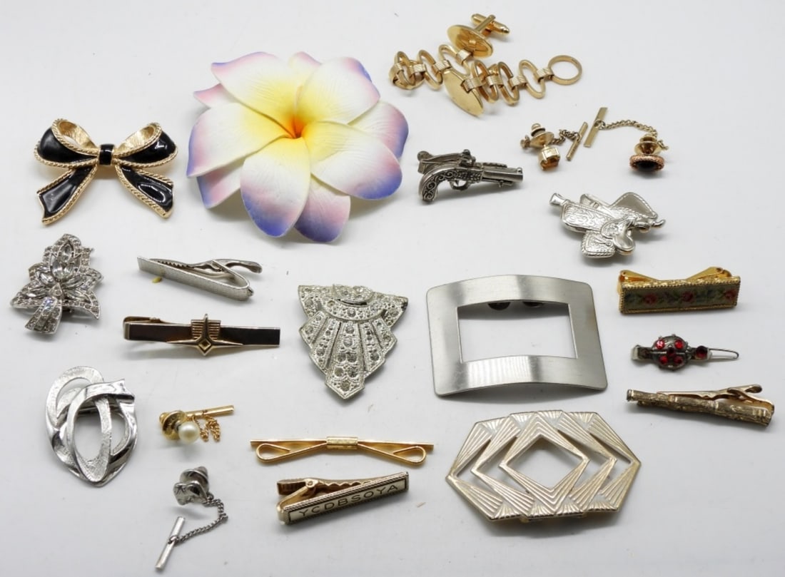 Misc Accessories- Tie Clips, Hair Clips, And More: Sweater Clips, Button Covers, Cuff Links- 21 pcs