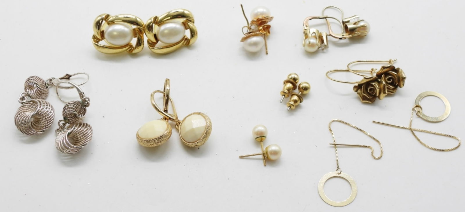 (8) Danity Pierced Earrings: Check us out today!! Www. Vintageauctionsonline.com