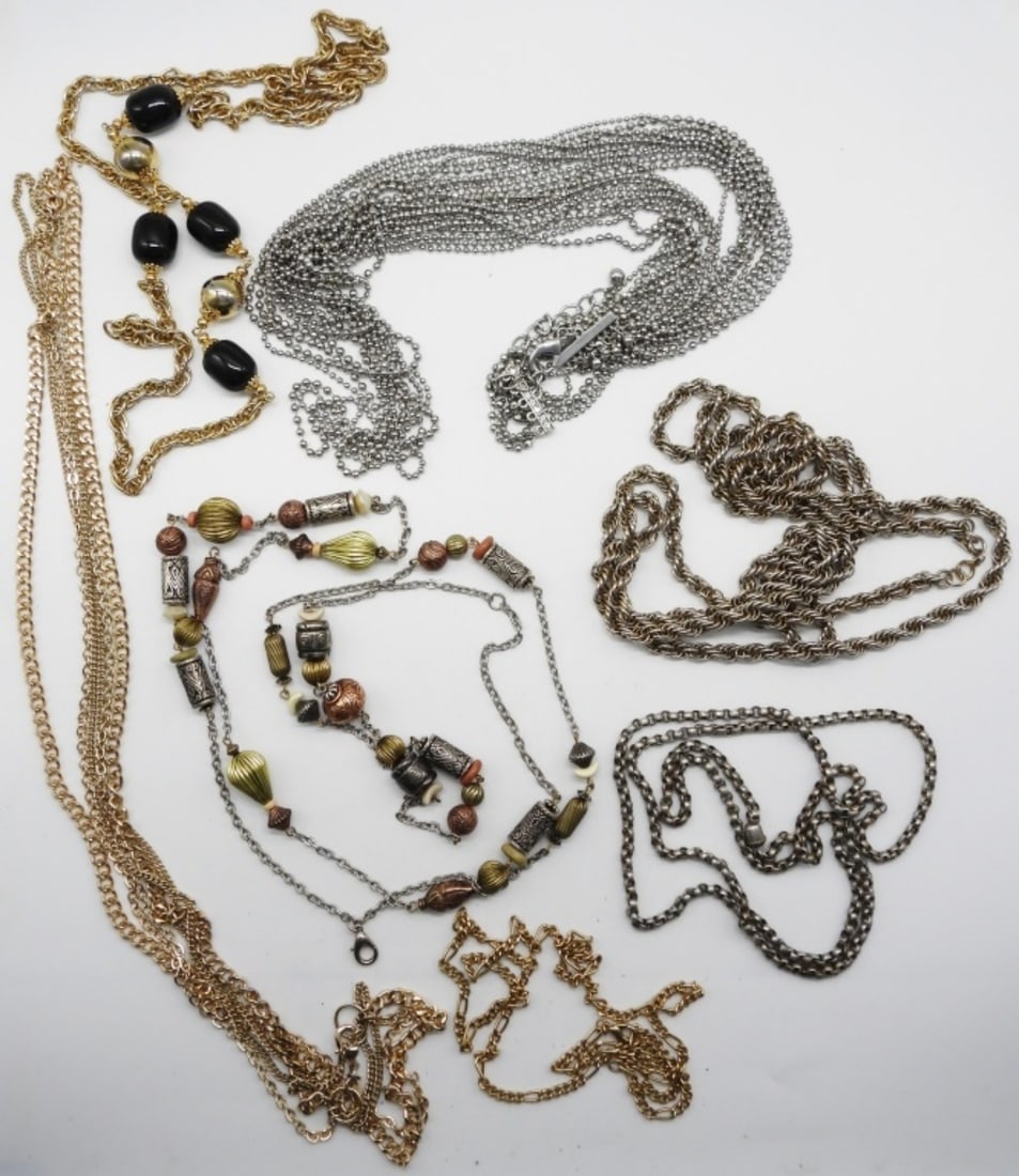 (7) Long Layered Necklaces: Thank you for bidding with us!!