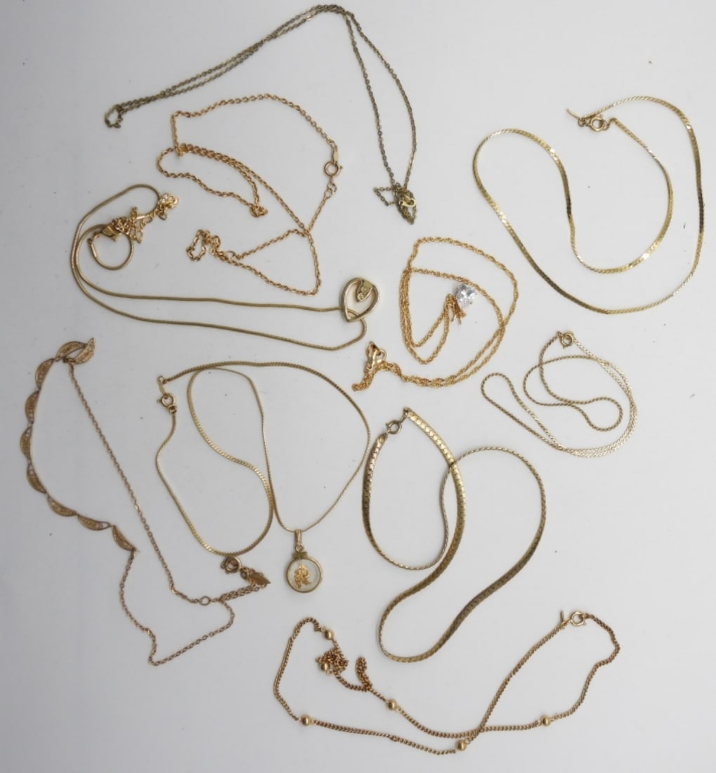 (10) Gold-Tone Danity Necklace: Bid with us today!!