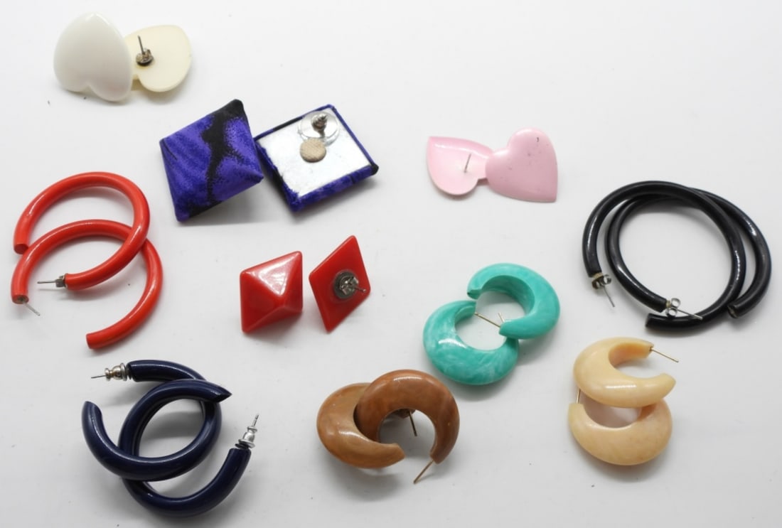 (10) 80s Style Pierced Earrings: Different styles