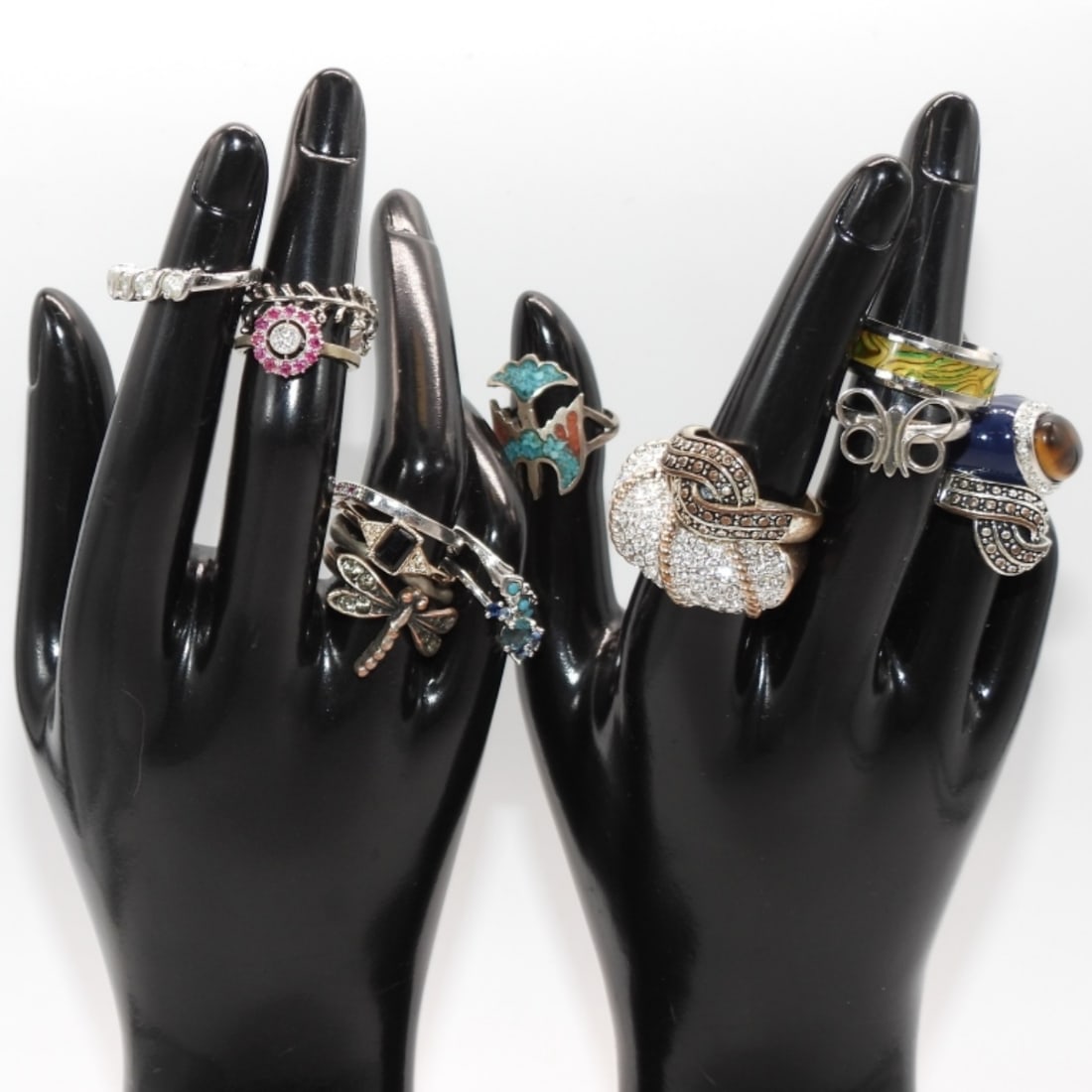 (15) Silver-Tone Rings (1 of 1)