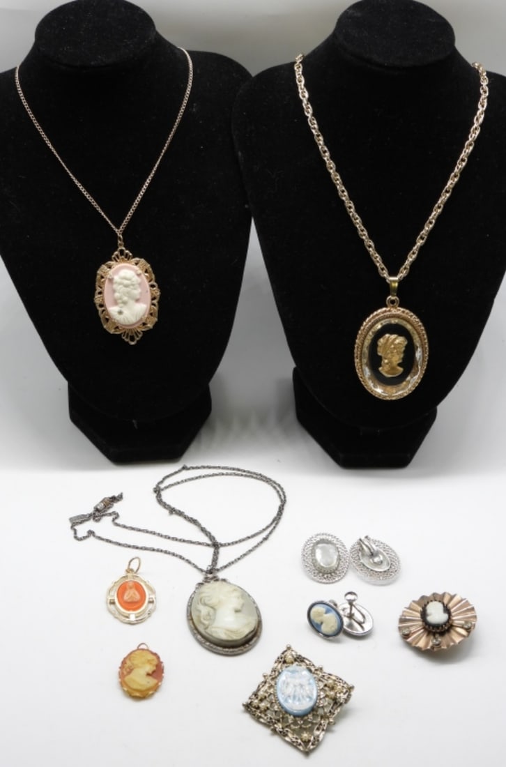 (9) Cameo Lot: Mixed cameo items