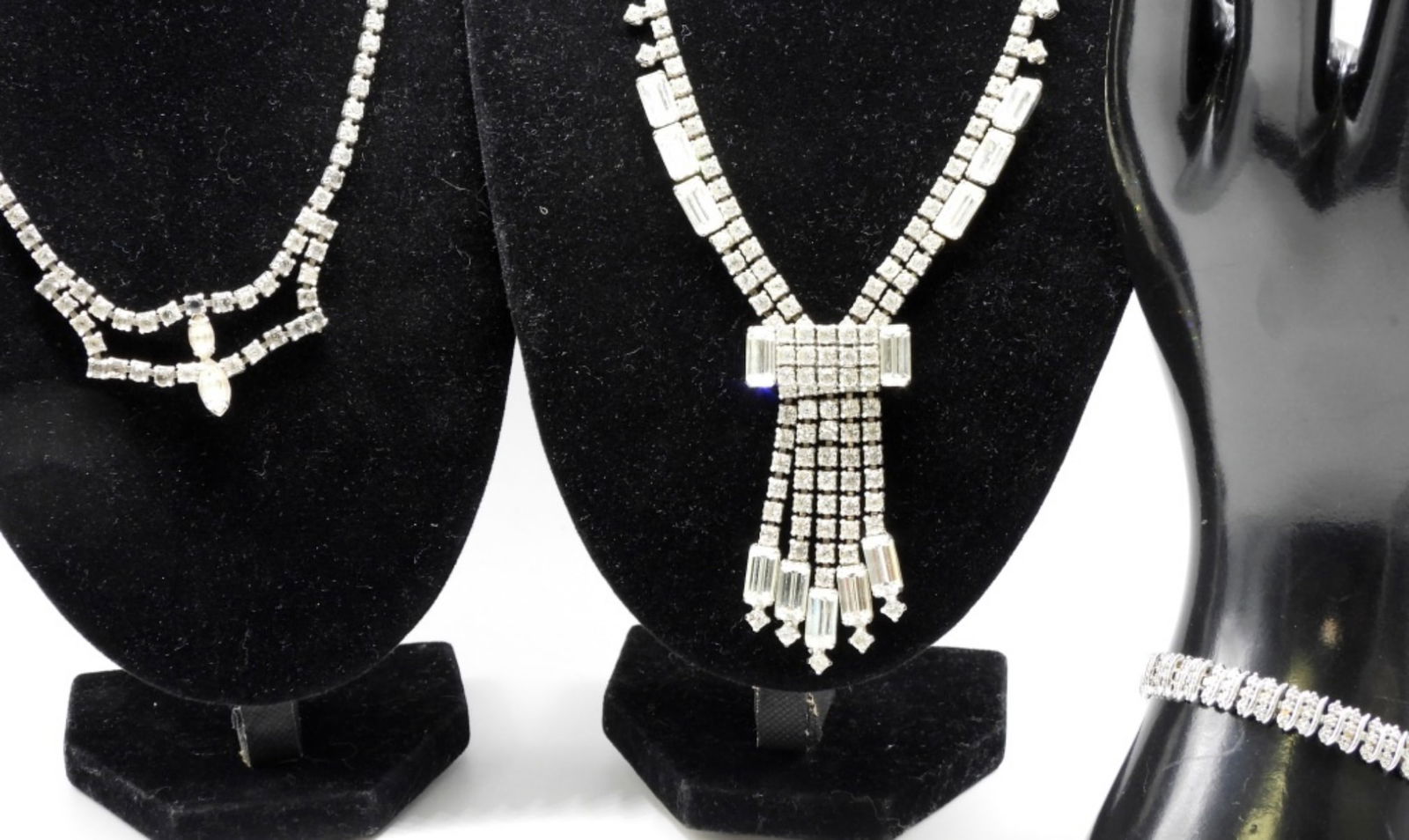 (3) Clear Rhinestone Necklaces - 2