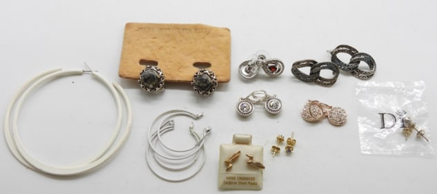 (10) Pair Of Post Earrings