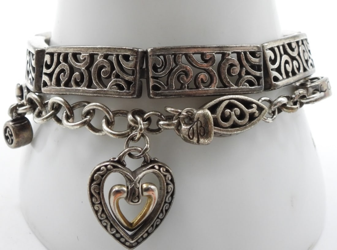(2) Briton Silver-Tone Bracelets - 2