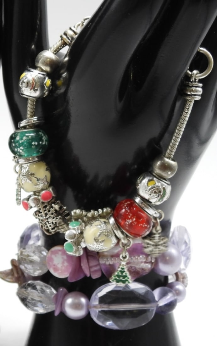 (9) Beaded & Charm Bracelets - 3