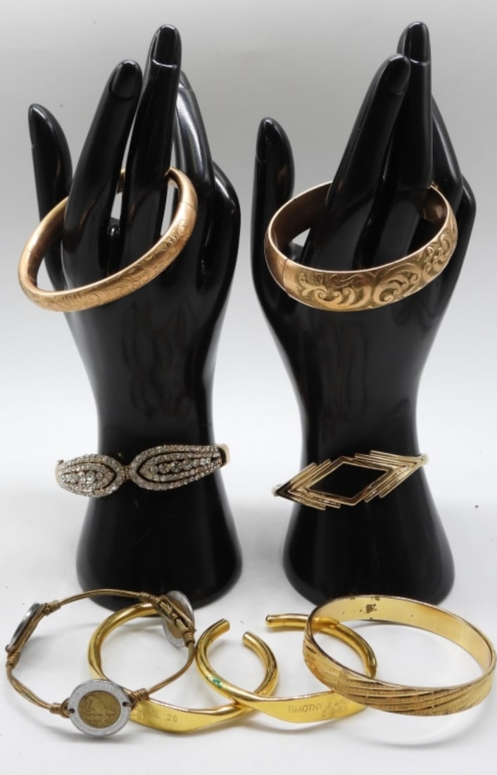 (8) Gold-Tone Bangle Bracelets (1 of 4)