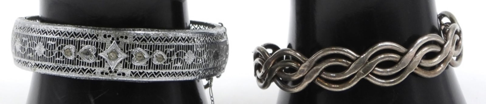 (5) Silver-Tone Bangle Bracelets - 3