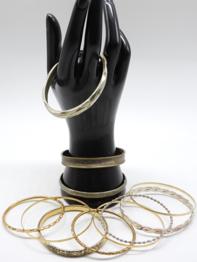 (12) Various Bangle Bracelets: Different tones but all good to stack