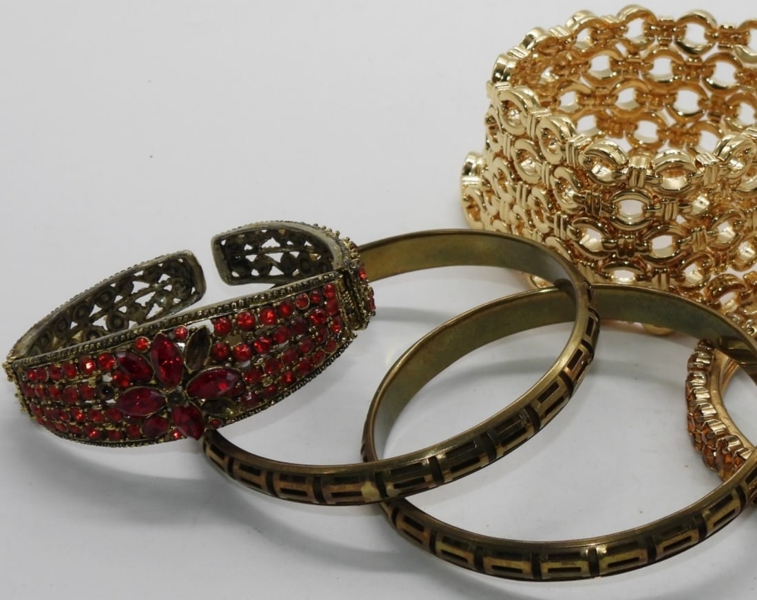 (6) Gold-Tone Bracelets - 2