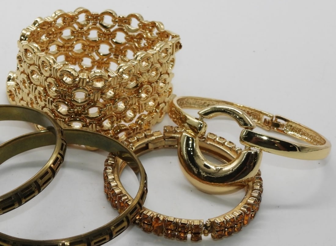(6) Gold-Tone Bracelets - 3