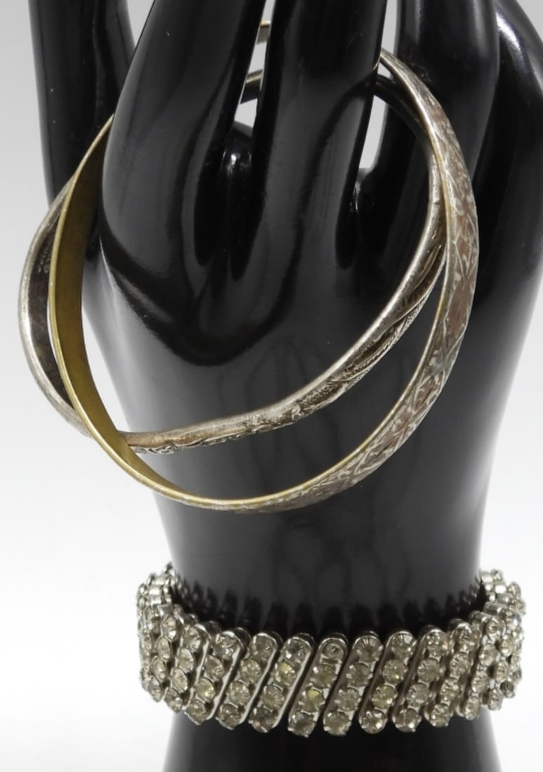 (6) Silver-Tone Bangle Bracelets - 3